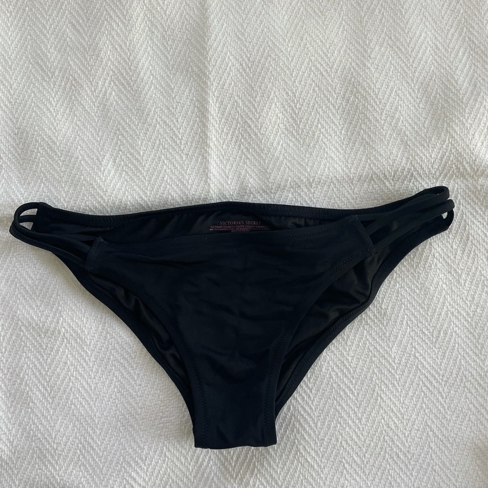 Victoria Secret Black Strap Bathing Suit Bottoms